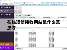 在线短信接收网站是什么意思呀