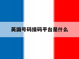 英国号码接码平台是什么