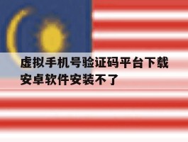 虚拟手机号验证码平台下载安卓软件安装不了