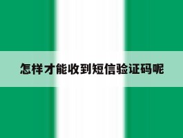 怎样才能收到短信验证码呢