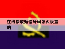 在线接收短信号码怎么设置的