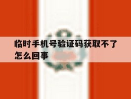 临时手机号验证码获取不了怎么回事