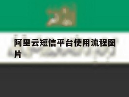 阿里云短信平台使用流程图片