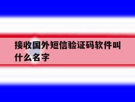 接收国外短信验证码软件叫什么名字