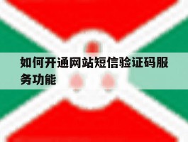 如何开通网站短信验证码服务功能