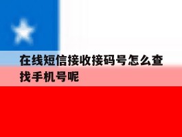 在线短信接收接码号怎么查找手机号呢