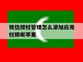 微信授权管理怎么添加应用权限呢苹果