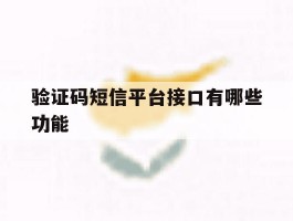 验证码短信平台接口有哪些功能