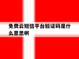 免费云短信平台验证码是什么意思啊