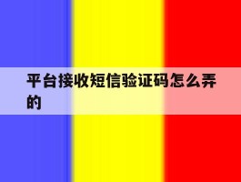 平台接收短信验证码怎么弄的