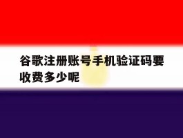 谷歌注册账号手机验证码要收费多少呢的简单介绍