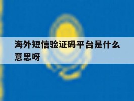 海外短信验证码平台是什么意思呀