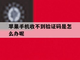 苹果手机收不到验证码是怎么办呢