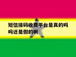 短信接码收费平台是真的吗吗还是假的啊