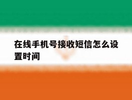 在线手机号接收短信怎么设置时间