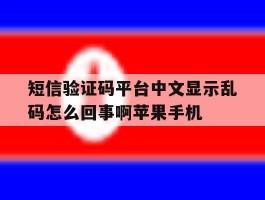 短信验证码平台中文显示乱码怎么回事啊苹果手机的简单介绍