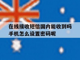 在线接收短信国内能收到吗手机怎么设置密码呢
