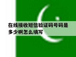 在线接收短信验证码号码是多少啊怎么填写