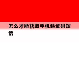 怎么才能获取手机验证码短信