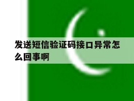 发送短信验证码接口异常怎么回事啊