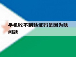 手机收不到验证码是因为啥问题