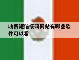 收费短信接码网站有哪些软件可以看