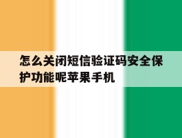 怎么关闭短信验证码安全保护功能呢苹果手机的简单介绍