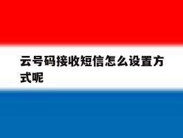 云号码接收短信怎么设置方式呢