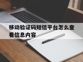 移动验证码短信平台怎么查看信息内容