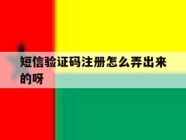 短信验证码注册怎么弄出来的呀