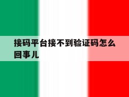 接码平台接不到验证码怎么回事儿