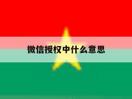 微信授权中什么意思