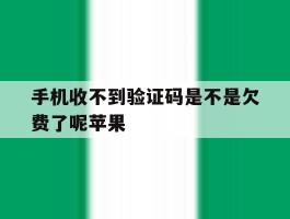 手机收不到验证码是不是欠费了呢苹果