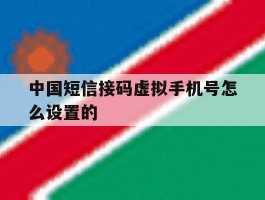 中国短信接码虚拟手机号怎么设置的