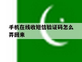 手机在线收短信验证码怎么弄回来