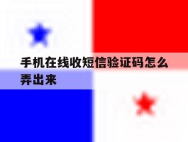 手机在线收短信验证码怎么弄出来