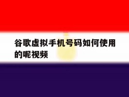谷歌虚拟手机号码如何使用的呢视频
