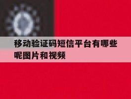 移动验证码短信平台有哪些呢图片和视频的简单介绍