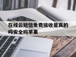 在线云短信免费接收是真的吗安全吗苹果