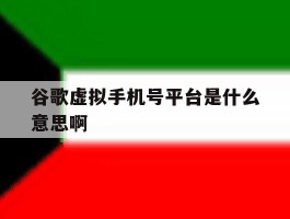 谷歌虚拟手机号平台是什么意思啊
