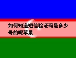 如何知道短信验证码是多少号的呢苹果
