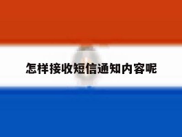 怎样接收短信通知内容呢