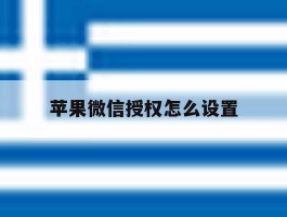 苹果微信授权怎么设置