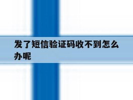 发了短信验证码收不到怎么办呢