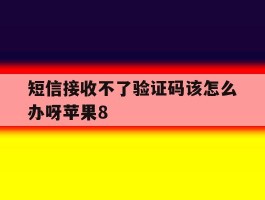 短信接收不了验证码该怎么办呀苹果8