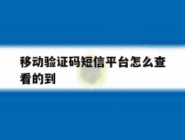 移动验证码短信平台怎么查看的到