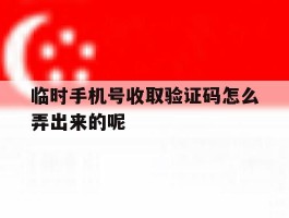 临时手机号收取验证码怎么弄出来的呢