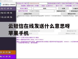 云短信在线发送什么意思呀苹果手机的简单介绍