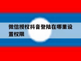 微信授权抖音登陆在哪里设置权限