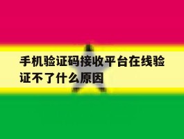 手机验证码接收平台在线验证不了什么原因